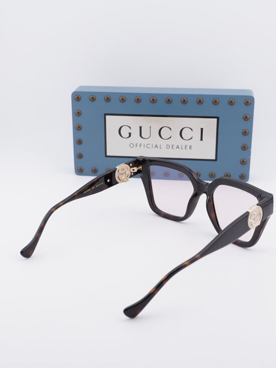 Gucci GG1023S 006 Cat Eye Sunglasses - Dark Havana\\ Pink Photocromic main image 9